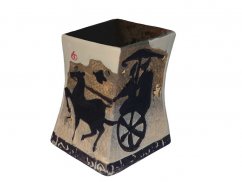 Keramická aromalampa - Kůň s vozem