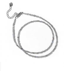 Labradorit náhrdelník fazetovaný - 2mm